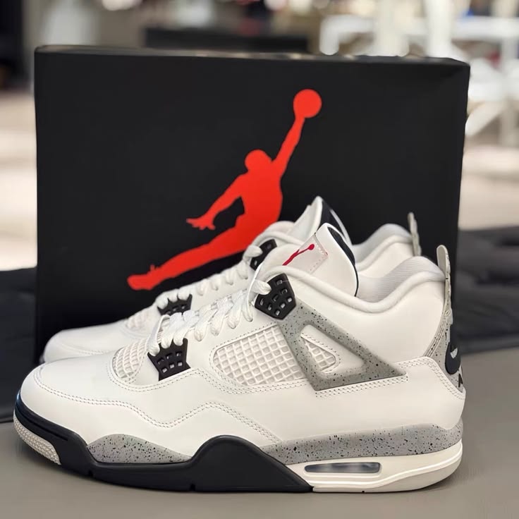 air jordan retro 4 white/black/grey