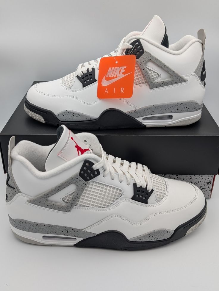 air jordan retro 4 white/black/grey